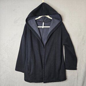 Fabletics XSMALL Long Sleeve Sweatshirt Jacket Hood Pockets No Closure Black Yog